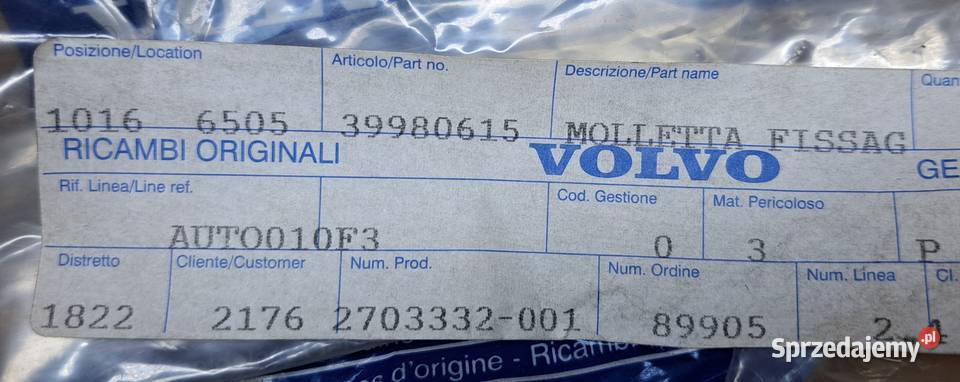 SPINKA KLIPS DRZWI VOLVO S60 S80 V70 II XC70 dolnośląskie Mielęcin