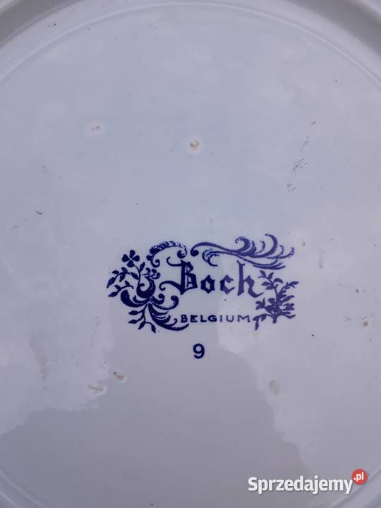 Duży talerz Boch Belgium w stylu Delft sygnowany Porcelana i szkło Warszawa