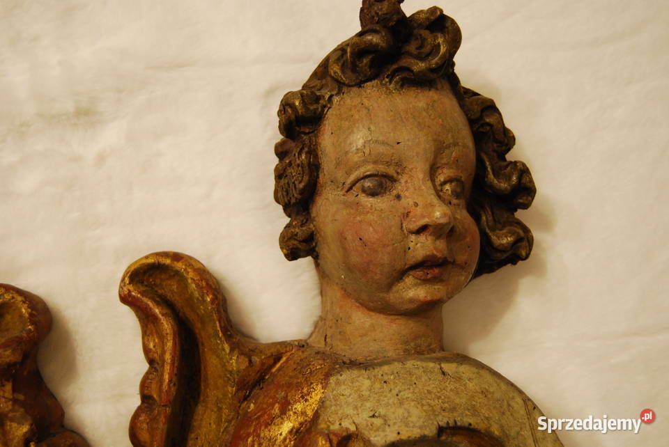 Para aniołów putta z mackami Włochy ok 1700 r Poznań