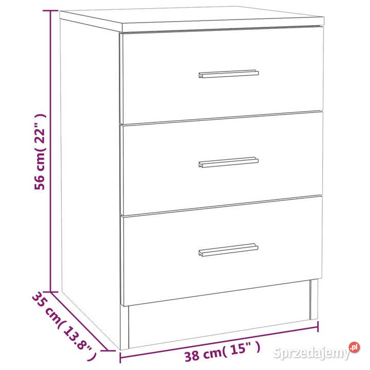 Szafki nocne 2 brązowy dąb 38x35x56 WM815326 sprzedam