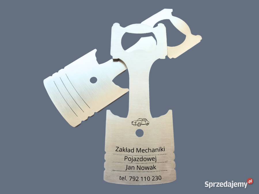 Otwieracz w kształcie tłoka samochodowego ze