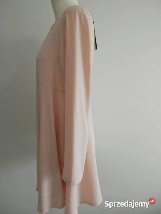 Sukienka Zara Trapezowa Wizytowa Koktajlowa różowy Spódnice i sukienki Łomża