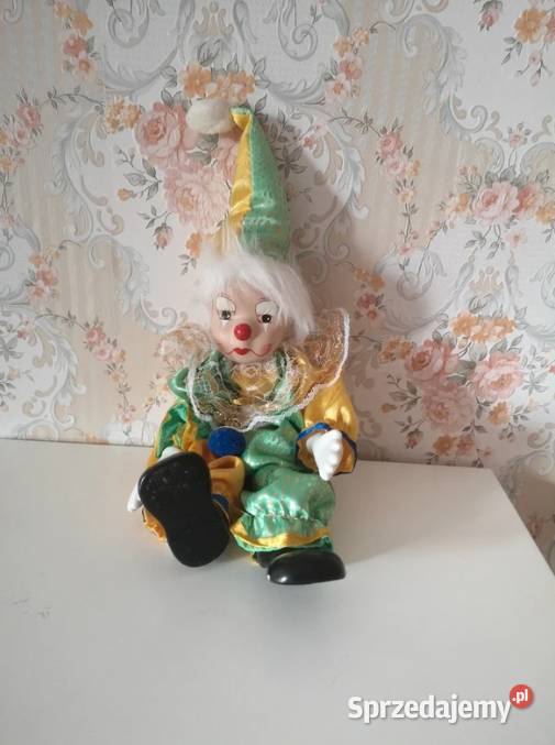 Siedzący klaun porcelanowy vintage