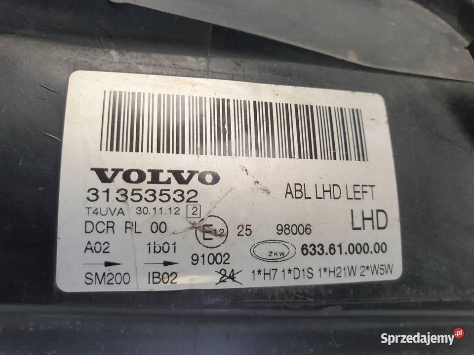 LAMPA LEWA PRZEDNIA VOLVO S80 V70 XC70 LEWY Rudka