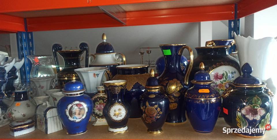 Wazonik kobaltowy Syg Weimar Ze złotym motywem Gdańsk sprzedam