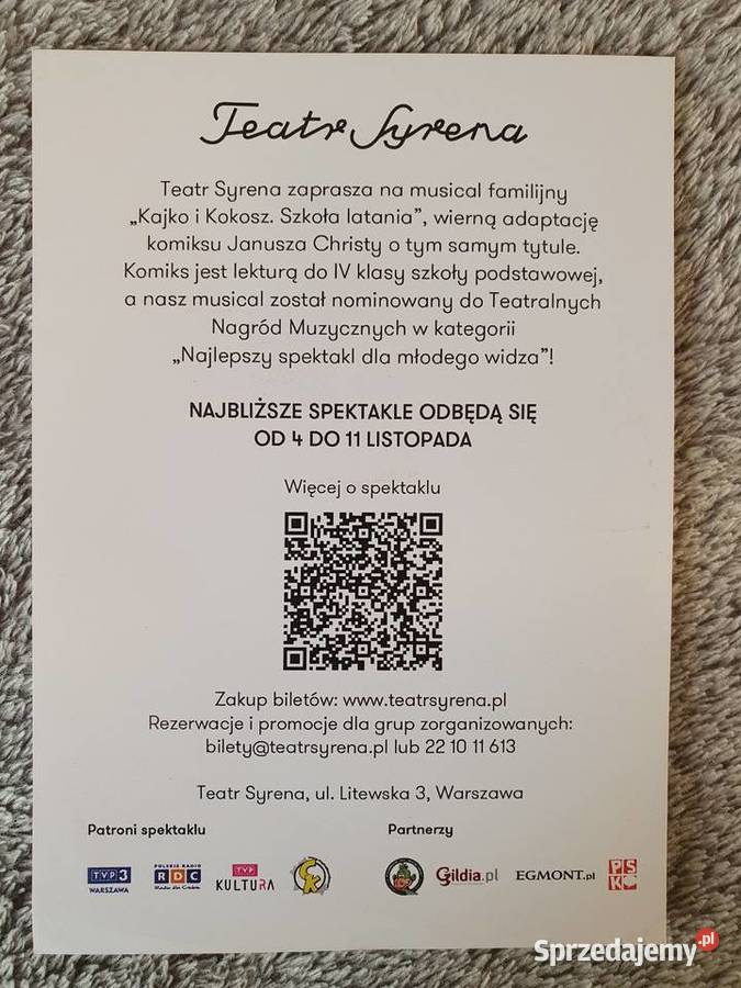 Kajko i Kokosz Musical Teatr Syrena ulotka Gdynia