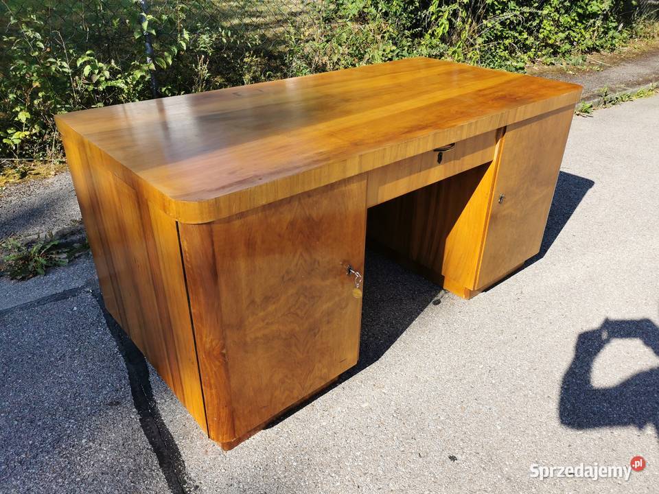 Art Deco Orzechowe biurko dwustronne z 1930 roku Wrocław sprzedam