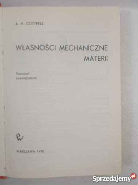 WŁASNOŚCI MECHANICZNE MATERII COTTRELL FA