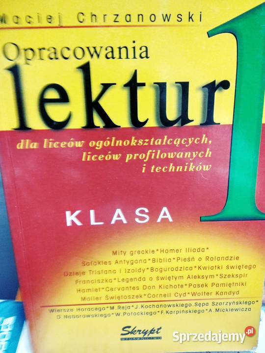 Opracowanie lektur szkolnych 1 gimnazjum polski Antykwariat Warszawa sprzedam