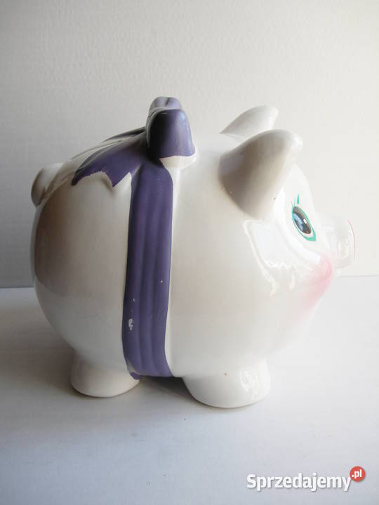 duża świnka skarbonka vintage ceramika śląskie