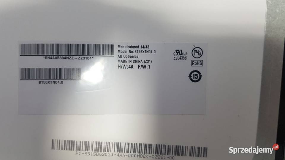 Oryginalna matryca AU Optronics B156XTN04 Nowy Sącz