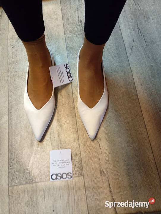 41 ASOS Design ślubne białe baleriny z Londynu 27cm
