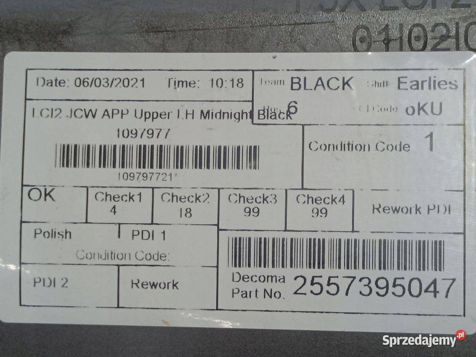 MINI F56 F57 LCI 2 JCW NAROŻNIK ZDERZAKA 9450621 sprzedam