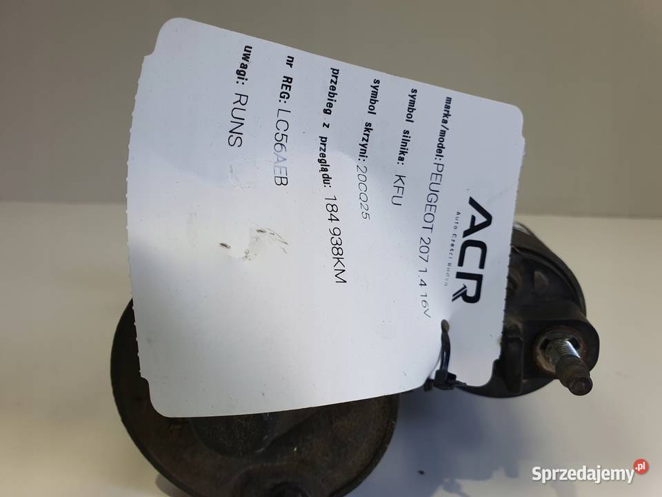 ROZRUSZNIK Peugeot 207 14 16V ROZRUSZNIK osobowe Układ elektryczny silnika lubelskie Chełm