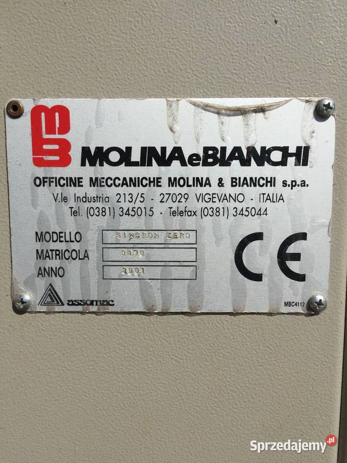 Molina Bianchi Ćwiekarka Czubów Czubków Maszyny Łaskarzew