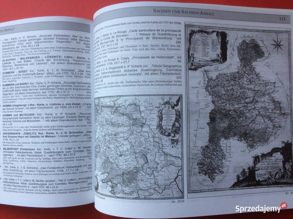 3271 Katalog Stare Mapy Niemiec Antyki, Sztuka, Kolekcje Szczecin