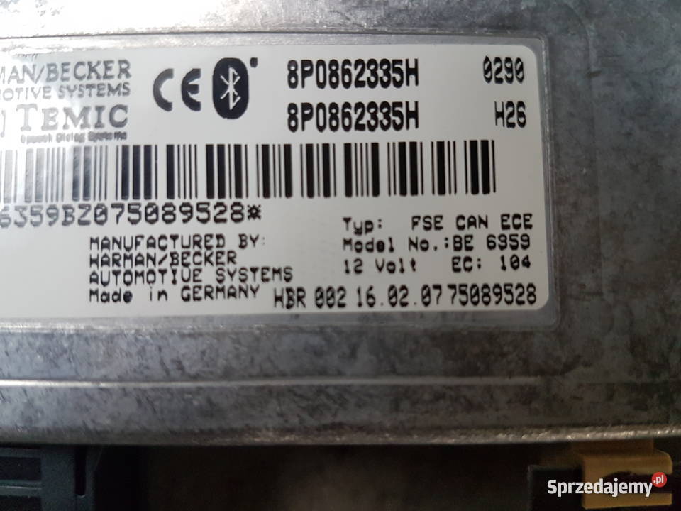 AUDI A4 B7 KOMPUTER MODUL BLUETOOTH 8P0862335H Układ elektryczny Turek sprzedam
