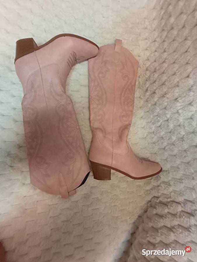 40 różowe wyszywane Kozaki kowbojki wieczorowe Moda i Styl Kraków sprzedam