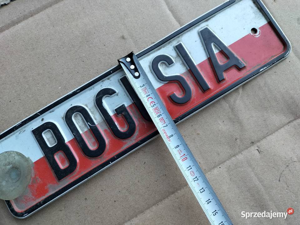 TABLICA REJESTRACYJNA NA SZYBĘ BOGUSIA Kamień-Kolonia