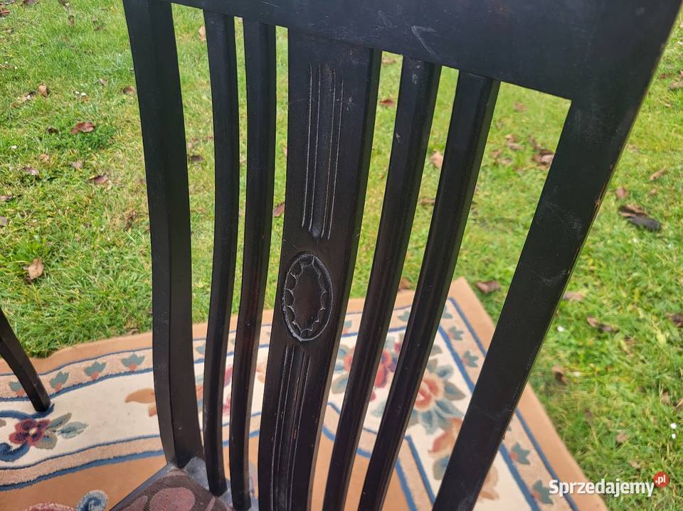 Stary solidny stół z 5 krzesłami przedwojenny 78cm Sypniewo