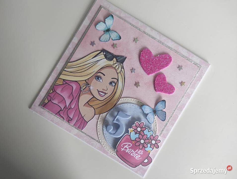 Kartka urodzinowa ręcznie robiona Barbie Łódź