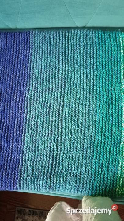 DUŻY CIEPŁY PLED Z WŁÓCZKI moje rękodzieło Piła