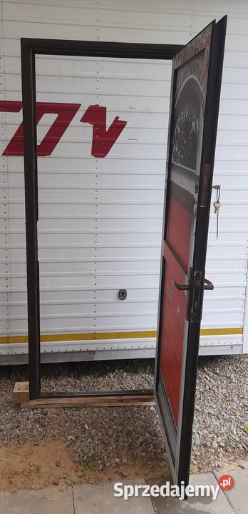 Drzwi zewnętrzne aluminiowe witrynowe z futryną Bukowno
