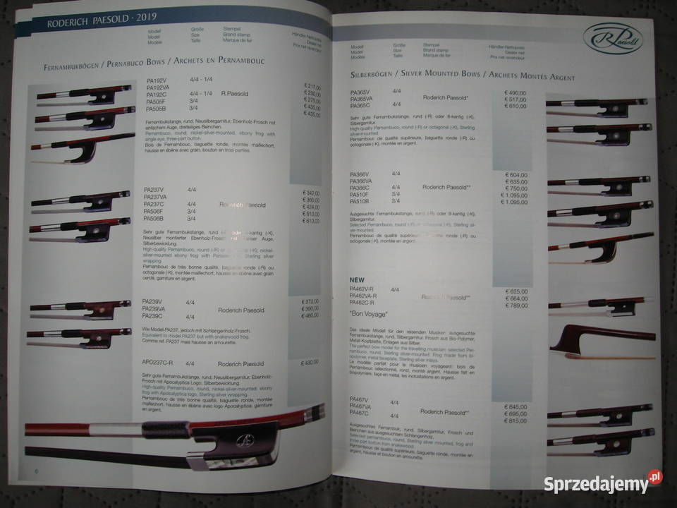 Roderich Paesold Bows Cellos Violins List 2019 Kępice