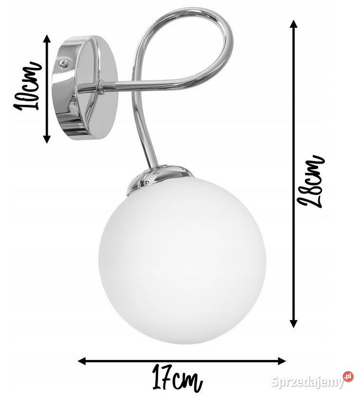 KINKIET ŚCIENNY SKRĘCONY CHROM SZKLANA KULA LOFT Choroszcz sprzedam