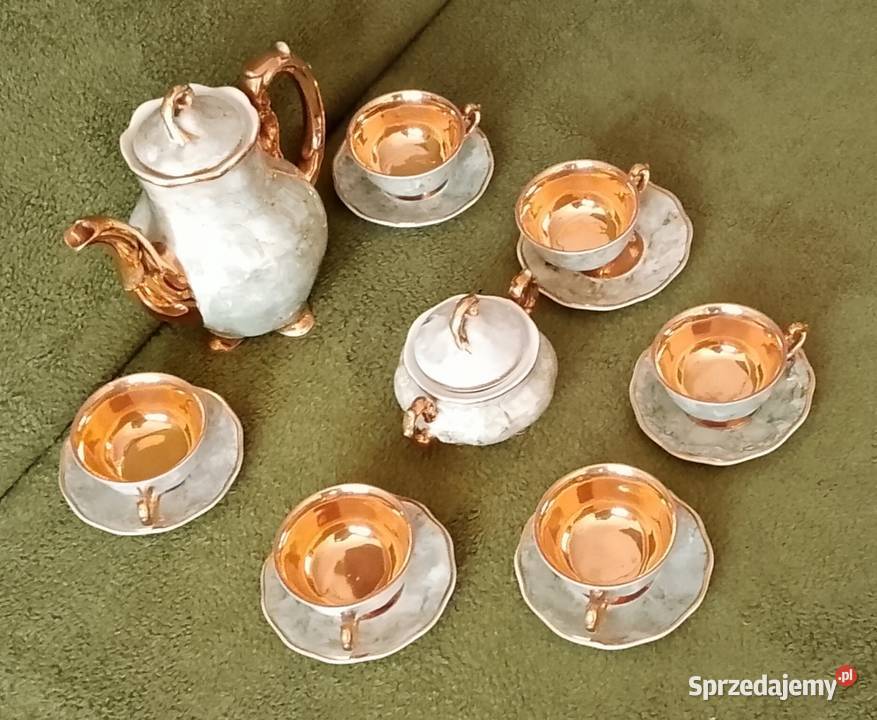 Serwis kawowy Karolina Wałbrzych złocone wnętrza Katowice