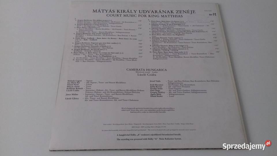 Winyl Court Music for King Matthias sprzedam Płyty i kasety Kraków