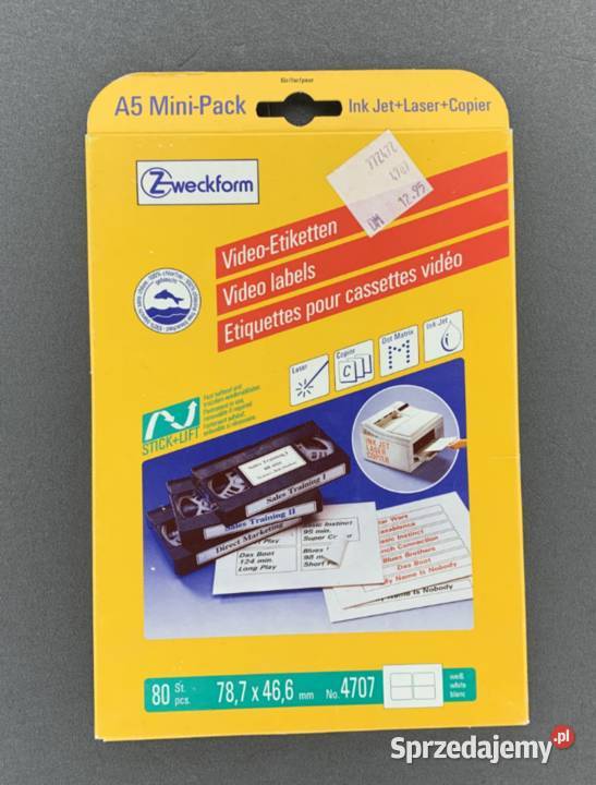 Etykiety PRL na kasety Video naklejki Stalowa Wola