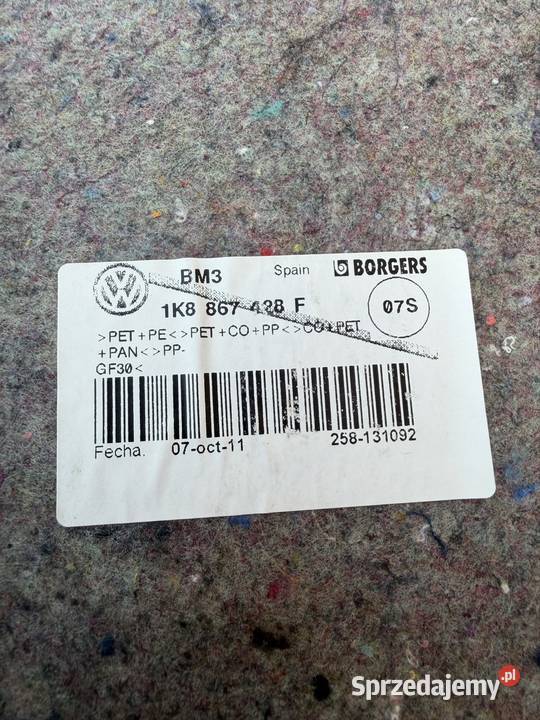 Boczki bagażnika VW Scirocco R 2011 OEM komplet 145000km Pyskowice