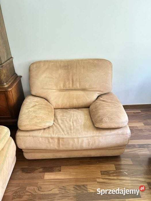Zestaw wypoczynkowy sofa fotel Zamsz Ząbki sprzedam
