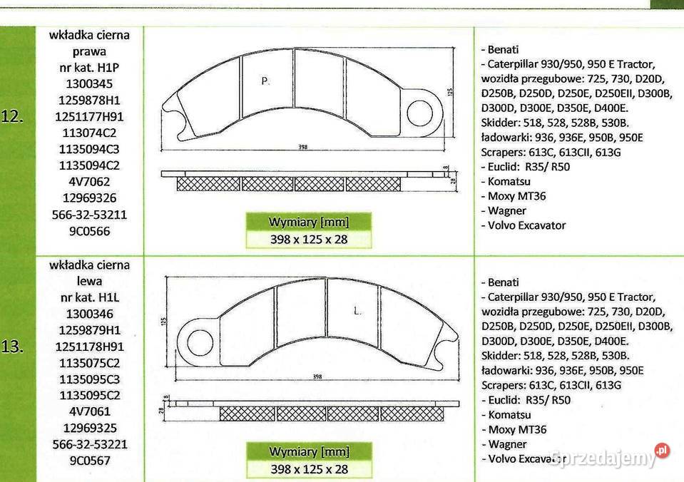 Klocki hamulcowe wozidło VOLVO A25 A30 A35 A25B Wrocław