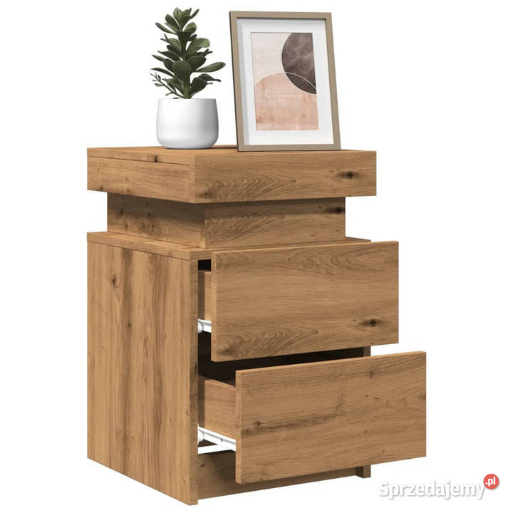 Szafka nocna z LED dąb artisian 35x39x55 Szafki Warszawa