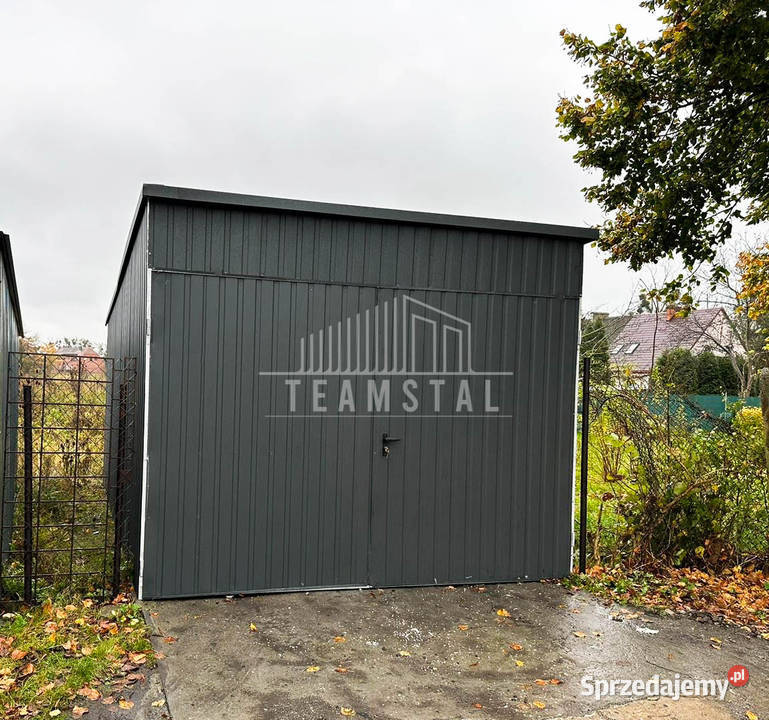 Garaż Blaszany 3x6 Brama Dwuskrzydłowa Antracyt Nowogard