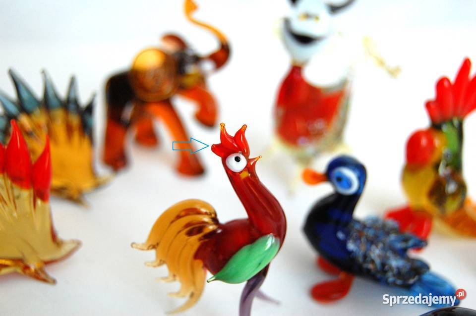 Szklane zwierzątka figurki ze szkła kolorowe Dom i Ogród Lublin sprzedam