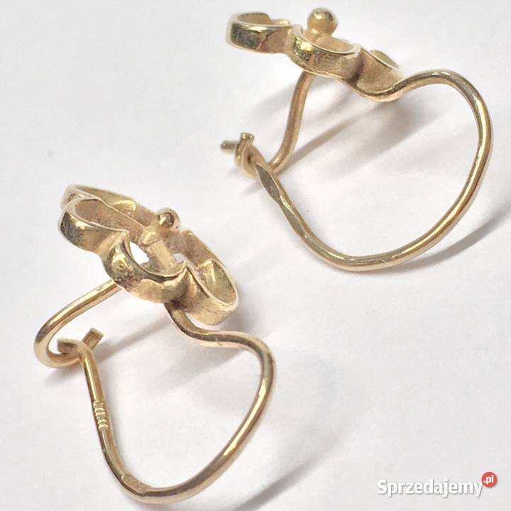 Złote KOLCZYKI 585 14K dyskretne ażurowe złoto Warszawa