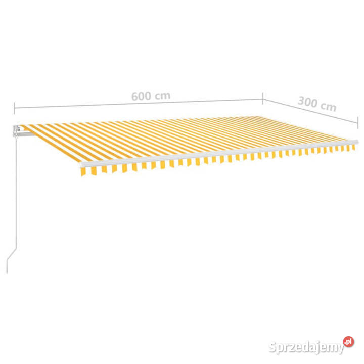 Ręcznie zwijana markiza z LED 600 x 300 Markizy i osłony Warszawa