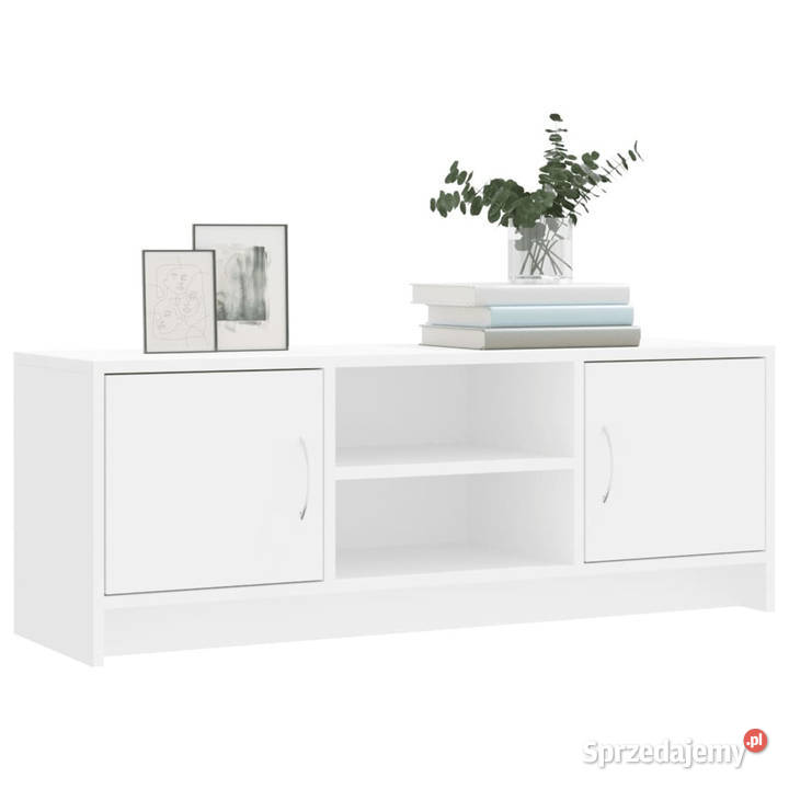 Szafka pod TV biała 102x30x375 materiał