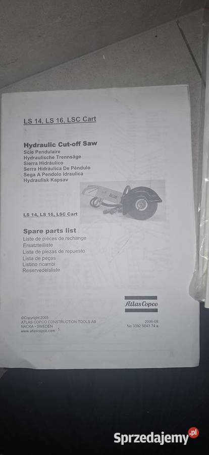 Oryginalny Katalog Części Atlas Copco LS 1416 sprzedam