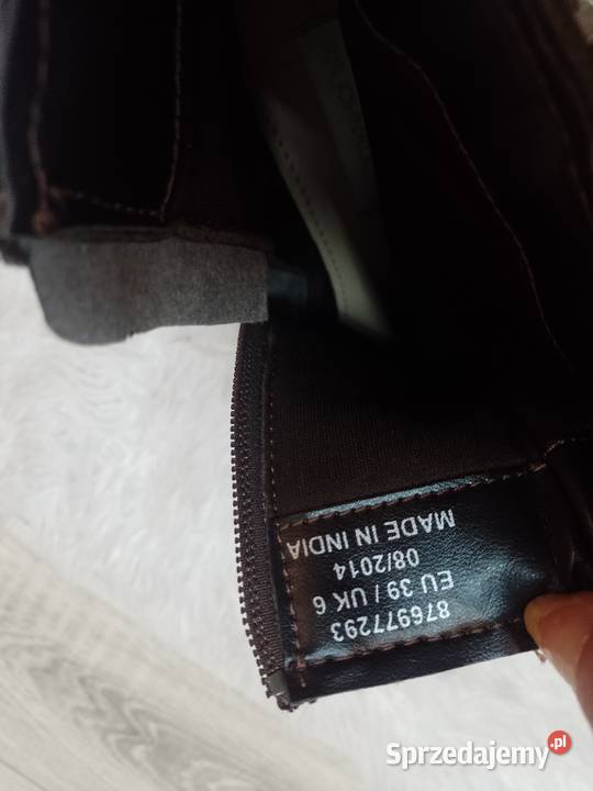 39 Real Leather Skórzane brązowe Botki biznesowe 25cm Kraków