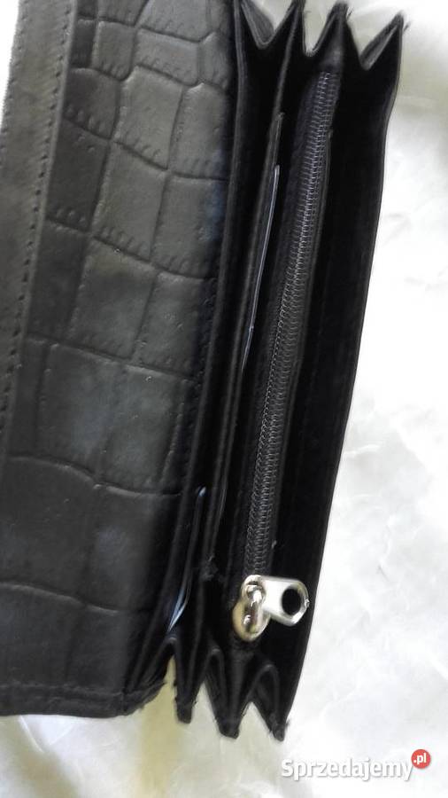 CZARNY PORTFEL SKÓRZANY