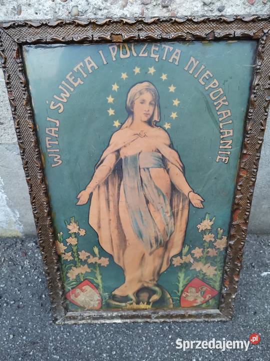 Stary unikatowy przedwojenny obraz oleodruk Katowice