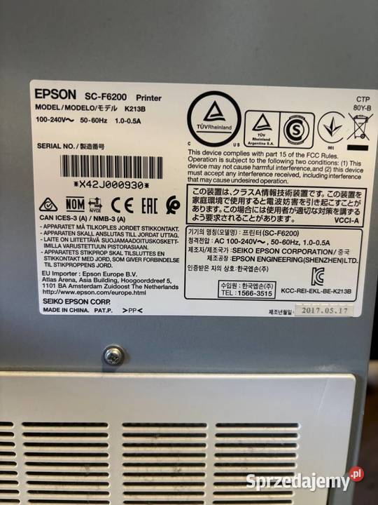 Epson SureColor SCF6200 drukarka sublimacyjna 44 sprzedam