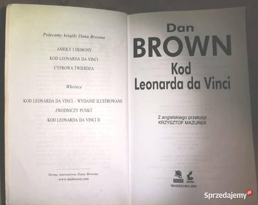 Kod Leonarda da Voinci Dan Brown Białystok