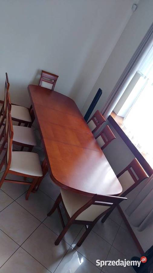 Stół drewniany plus 8 krzeseł łódzkie sprzedam