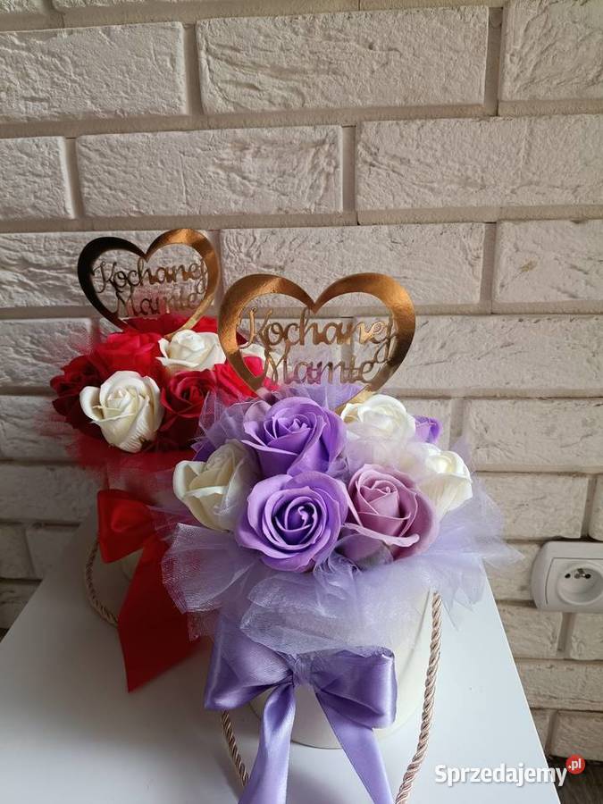 Flowerbox z róż mydlanych Prezent na Dzień Mamy Konin