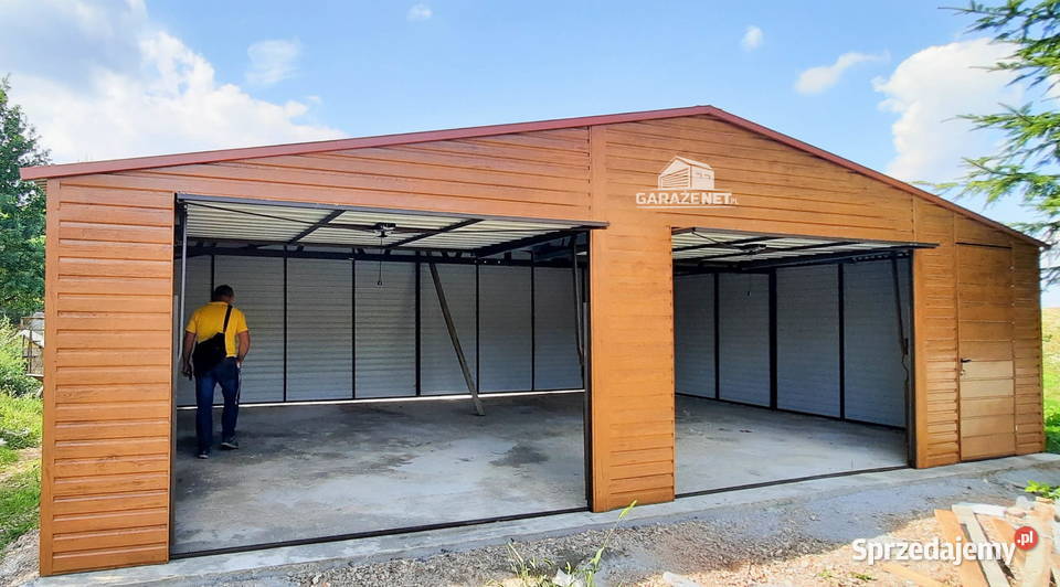 GARAŻ BLASZANY 9m x 6m DWUSPAD 2x BRAMA DRZWI Łapanów sprzedam